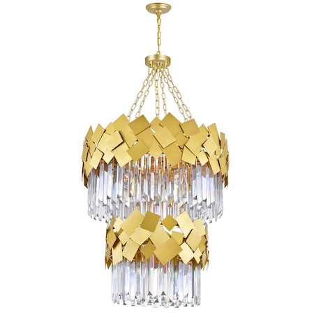 Cwi Lighting Panache 10 Light Down Chandelier With Medallion Gold Finish 1100P24-10-169